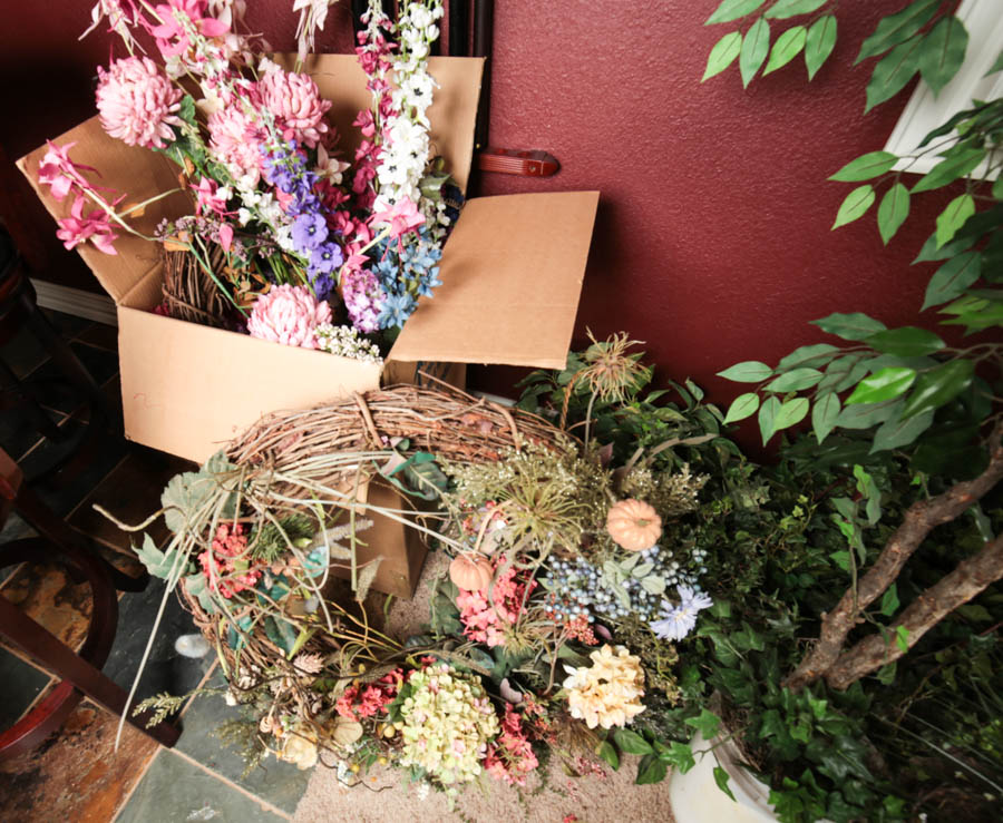 Generous Collection of Faux Plants, Potted Trees and Floral Arrangements