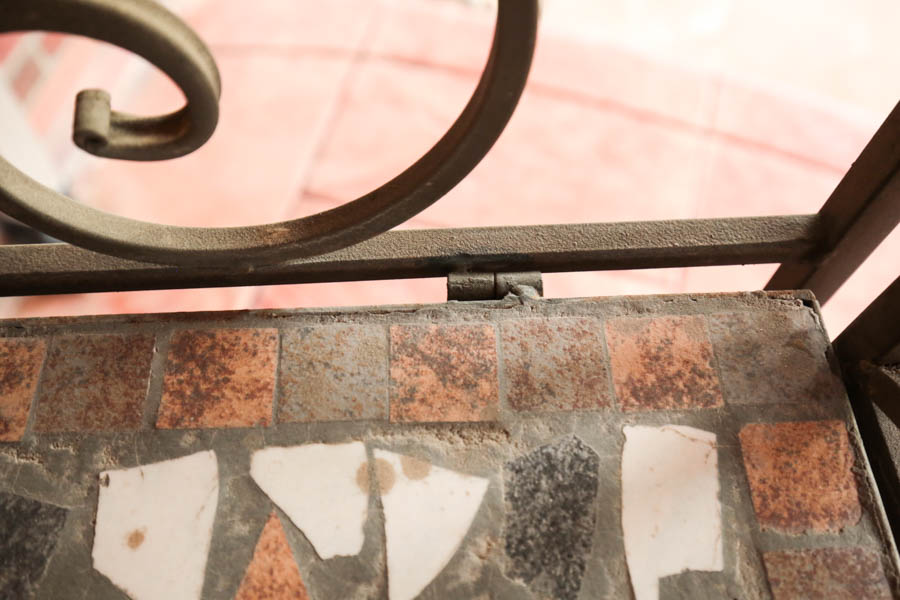 Metal and Mosaic Tile Plant Stand