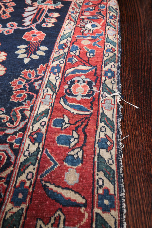 Vintage Hand-Knotted Sarouk Wool Wool Area Rug
