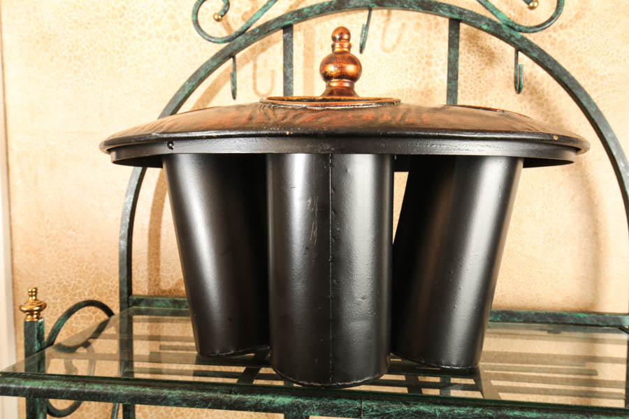 Metal and Glass Wine Stand and Folding Wood Wine Rack