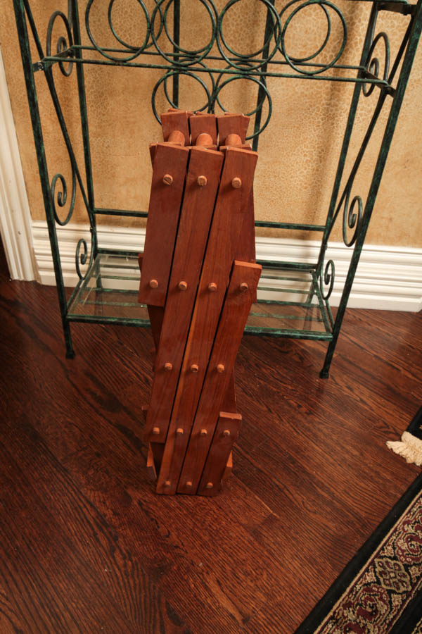 Metal and Glass Wine Stand and Folding Wood Wine Rack