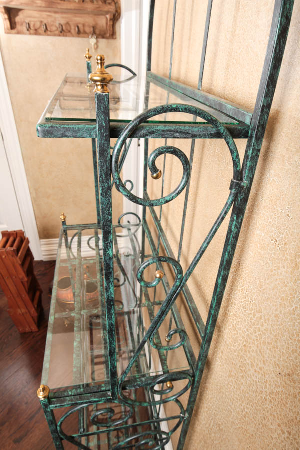 Metal and Glass Wine Stand and Folding Wood Wine Rack