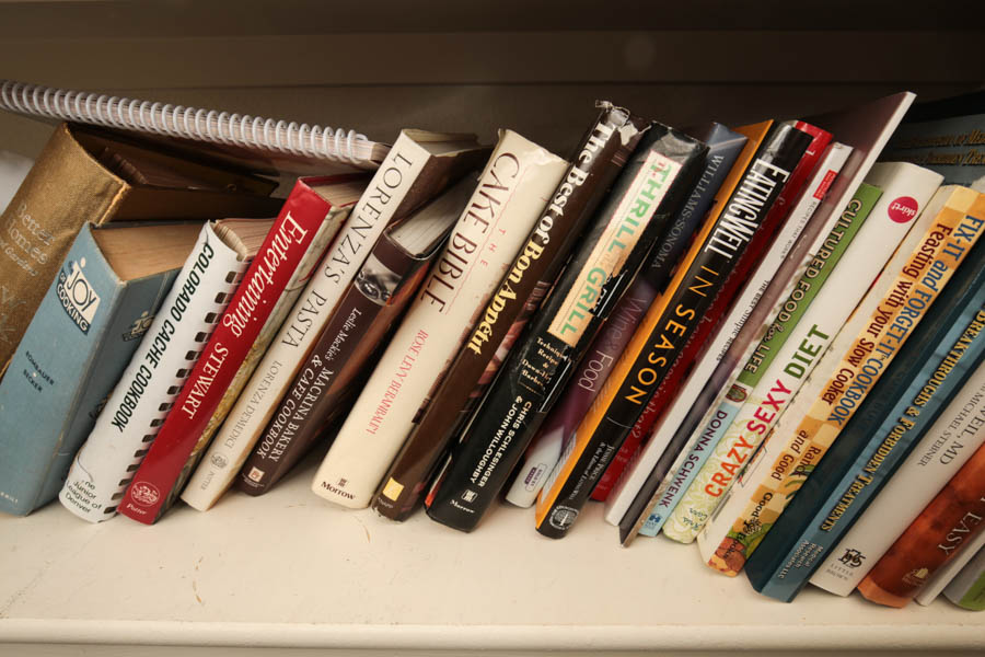 Collection of Cookbooks, Book Stands and More