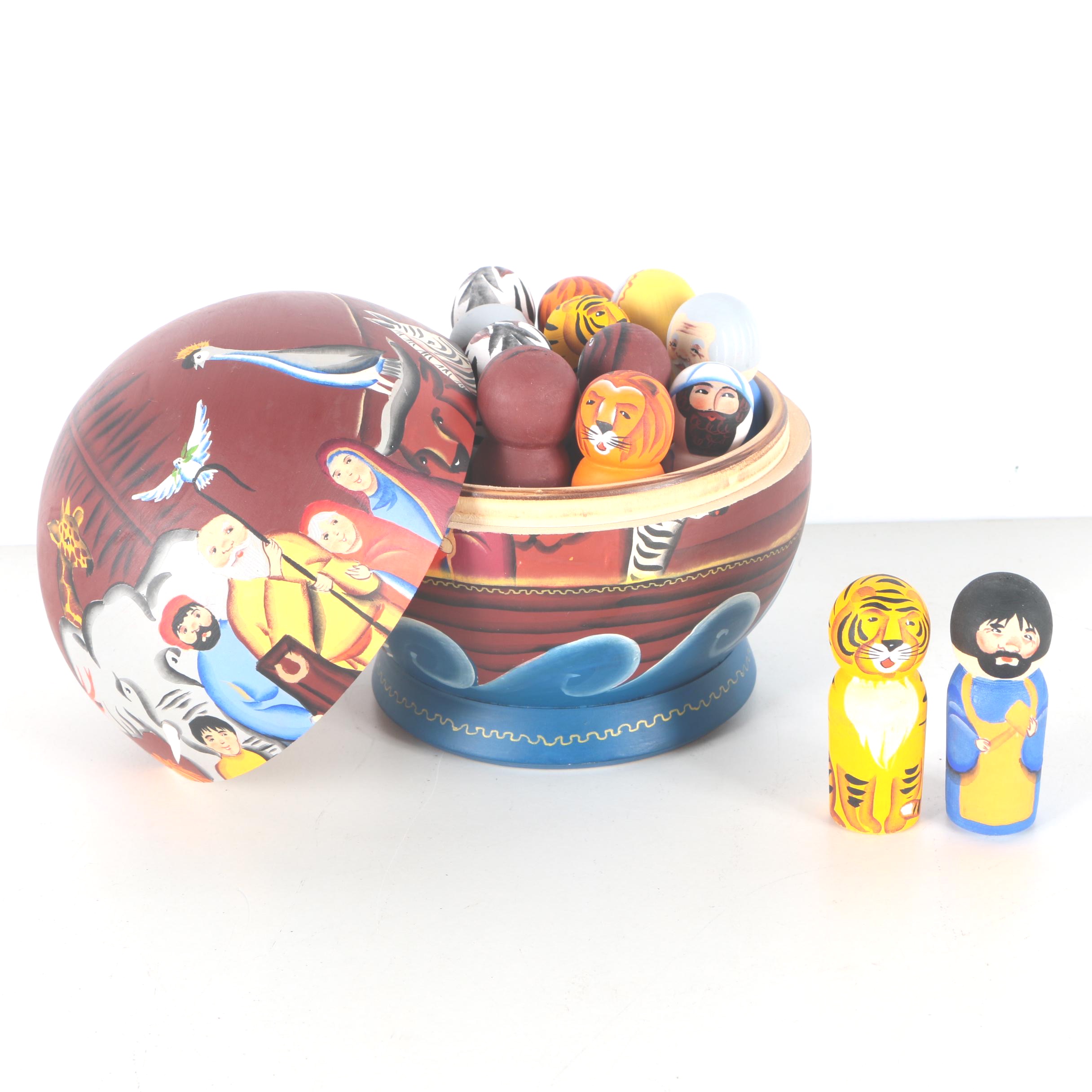 Russian Wooden Noah's Arc Set