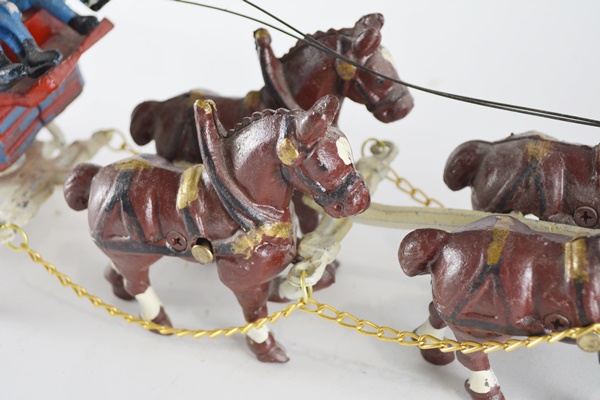 Vintage Clydesdale Horse Team and Wagon Toy