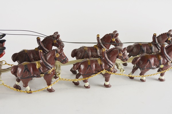Vintage Clydesdale Horse Team and Wagon Toy