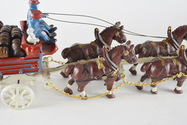 Vintage Clydesdale Horse Team and Wagon Toy