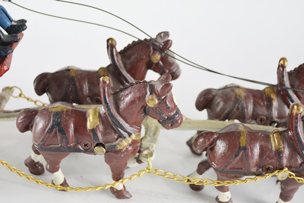 Vintage Clydesdale Horse Team and Wagon Toy