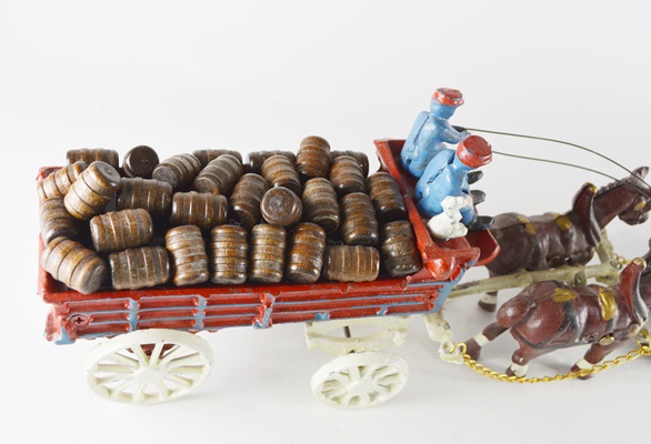 Vintage Clydesdale Horse Team and Wagon Toy