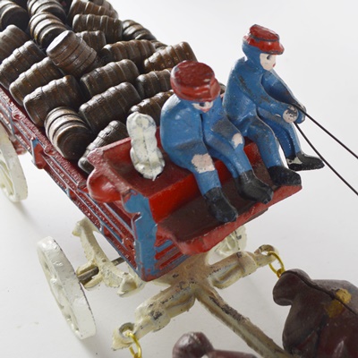 Vintage Clydesdale Horse Team and Wagon Toy