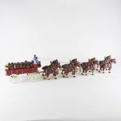 Vintage Clydesdale Horse Team and Wagon Toy