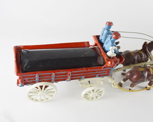 Vintage Clydesdale Horse Team and Wagon Toy