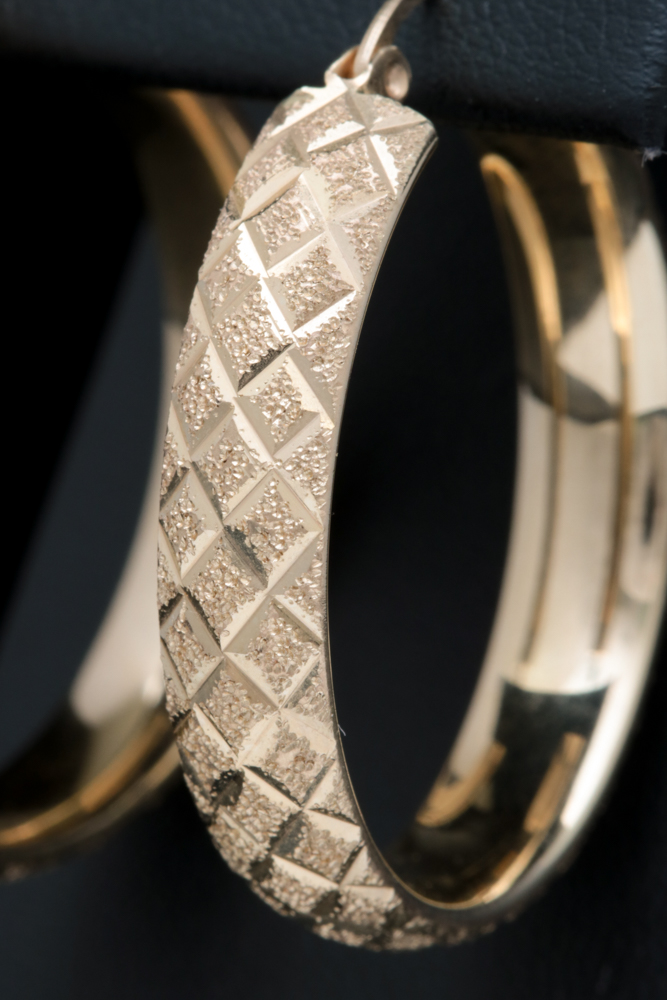 14K Yellow Gold Hoop Earrings