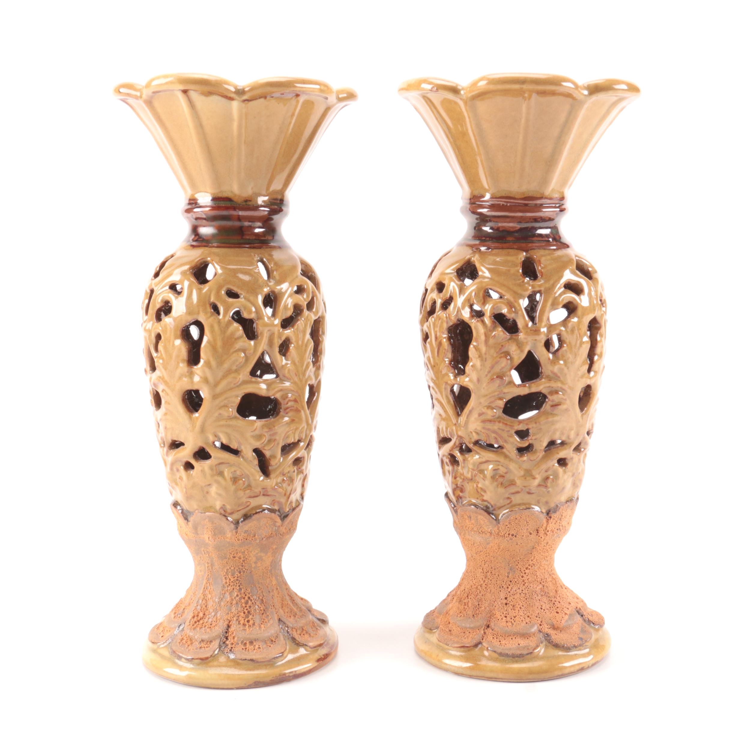 Ceramic Pillar Candle Holders