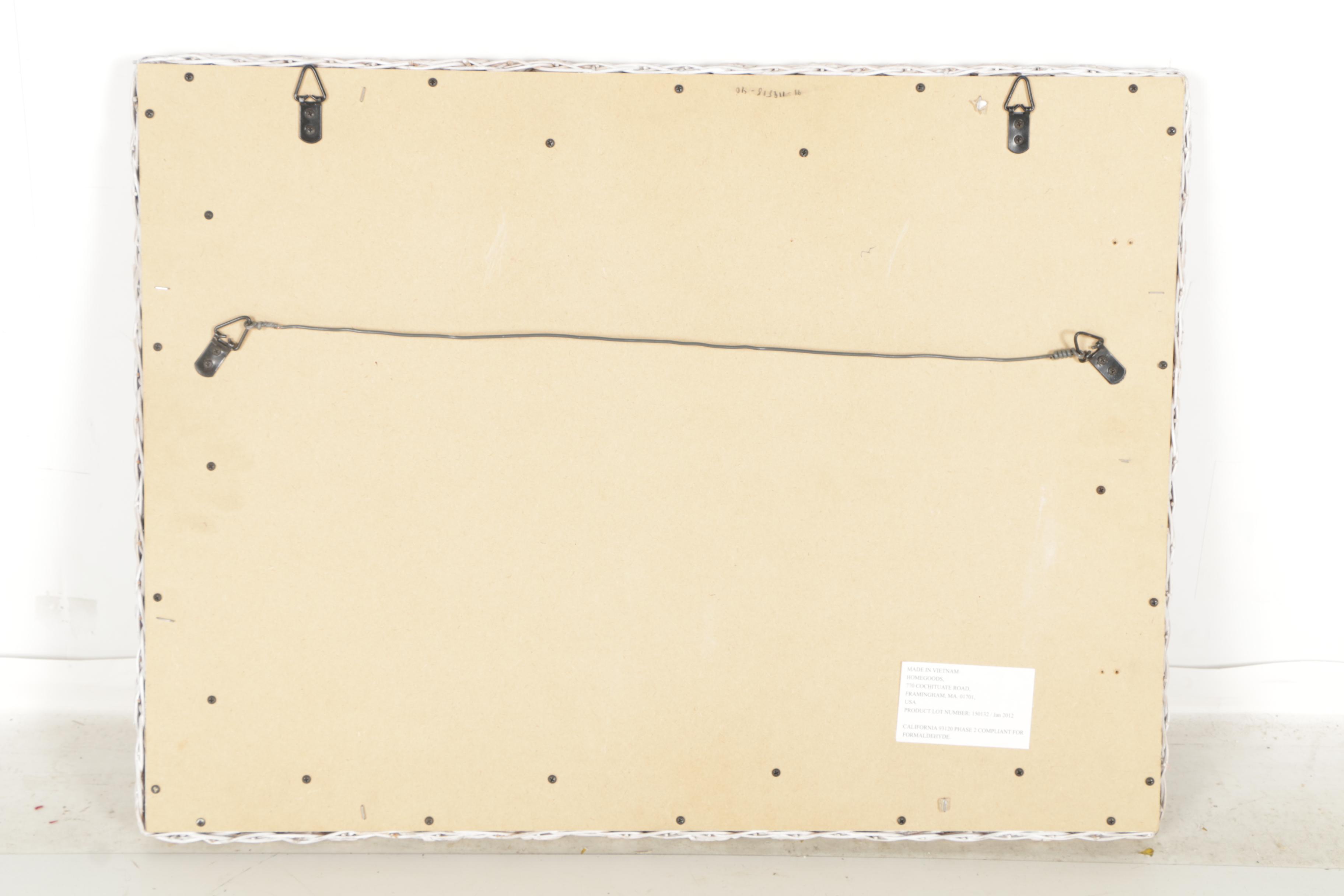 White Wicker Framed Mirror