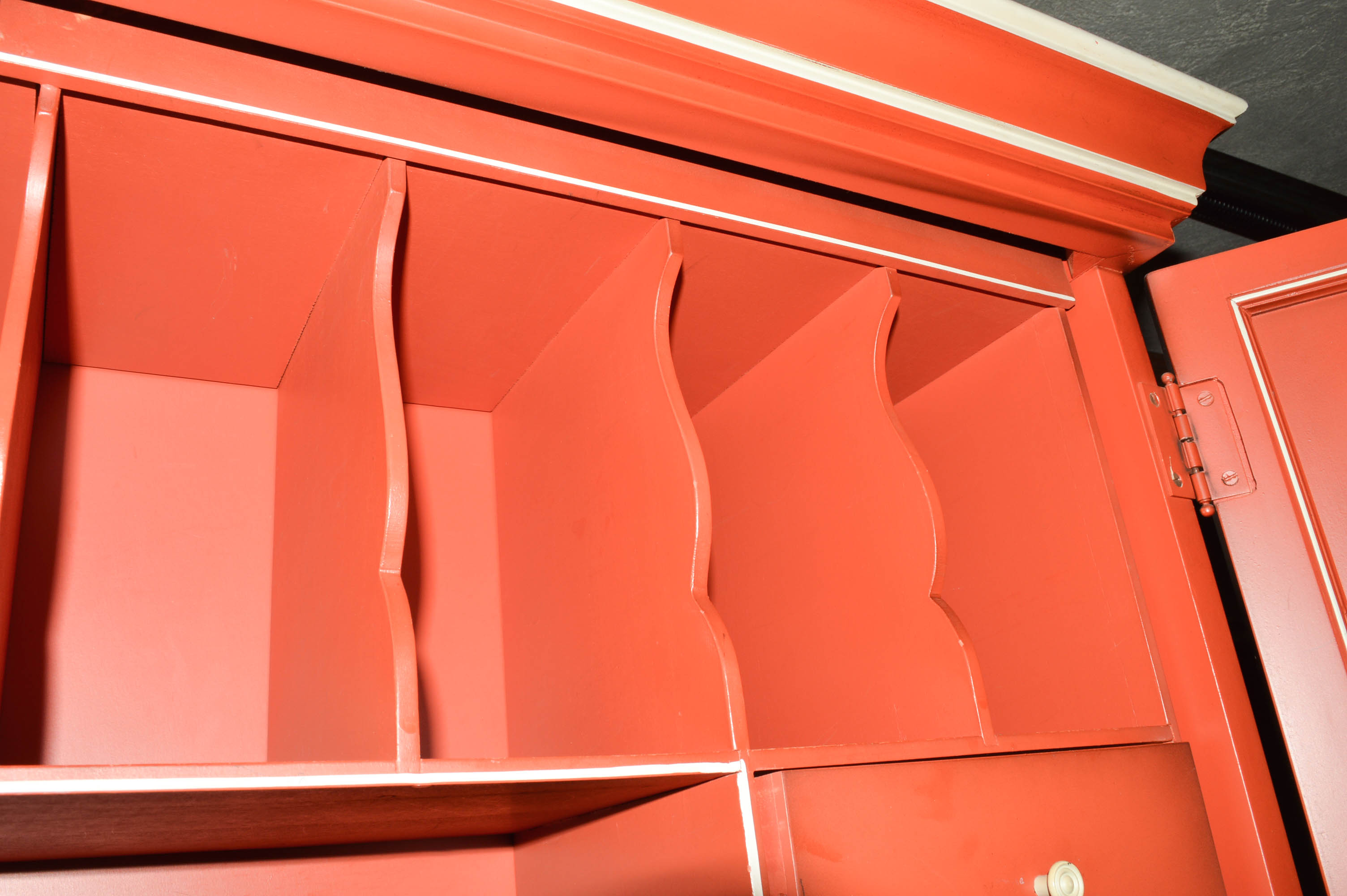Cottage-Style Painted Secretary Desk With Twenty Drawers