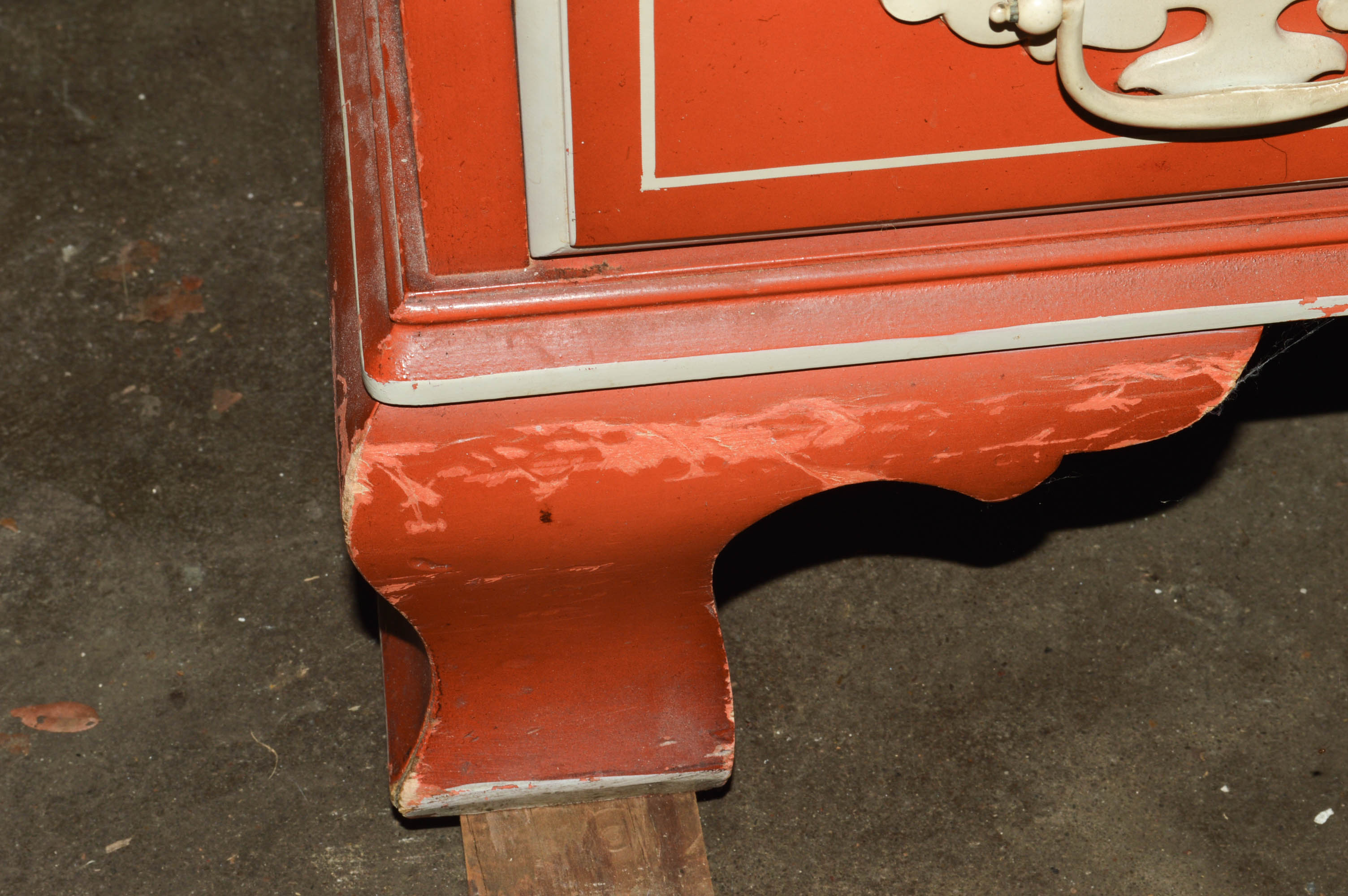 Cottage-Style Painted Secretary Desk With Twenty Drawers