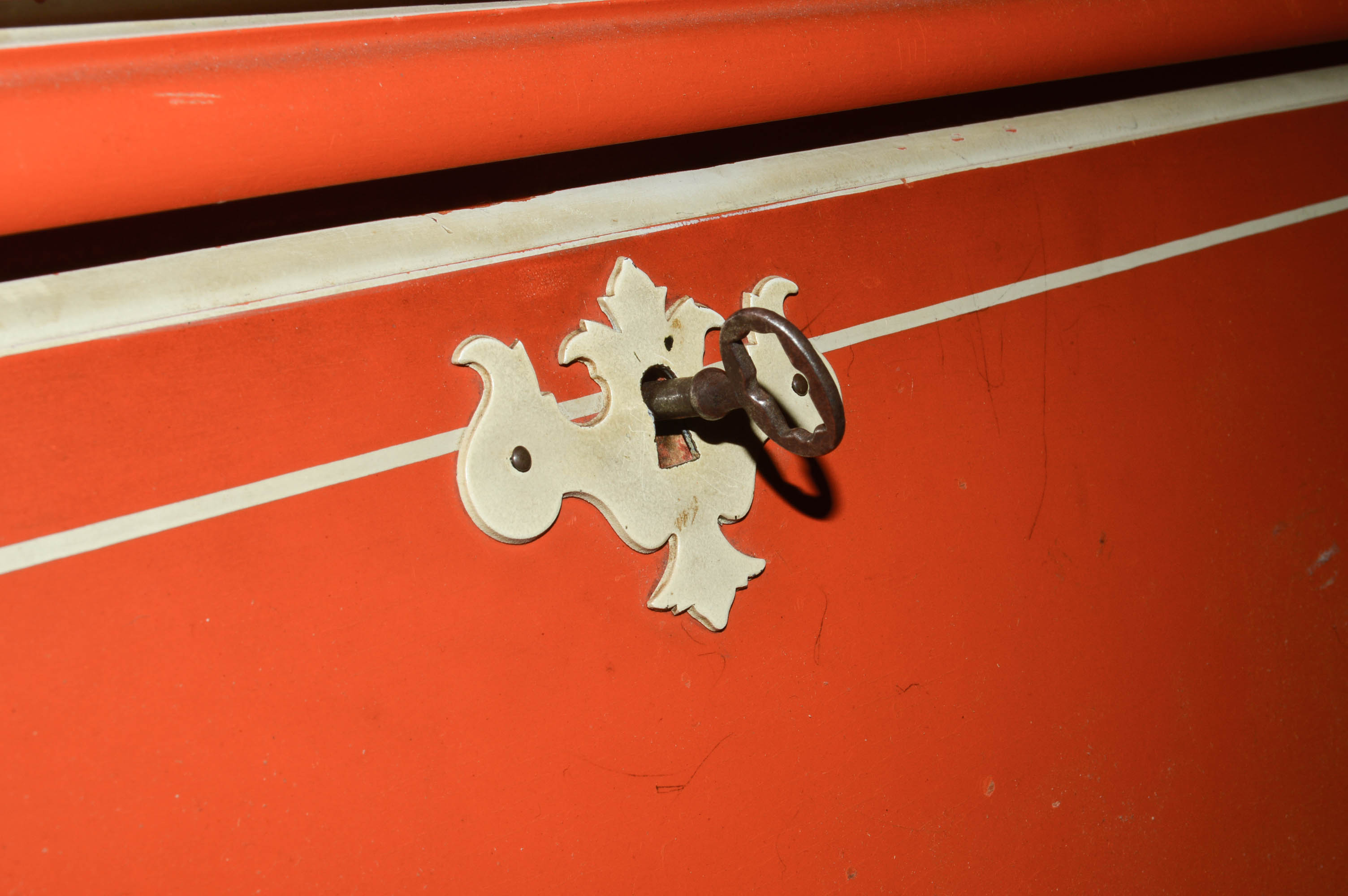 Cottage-Style Painted Secretary Desk With Twenty Drawers