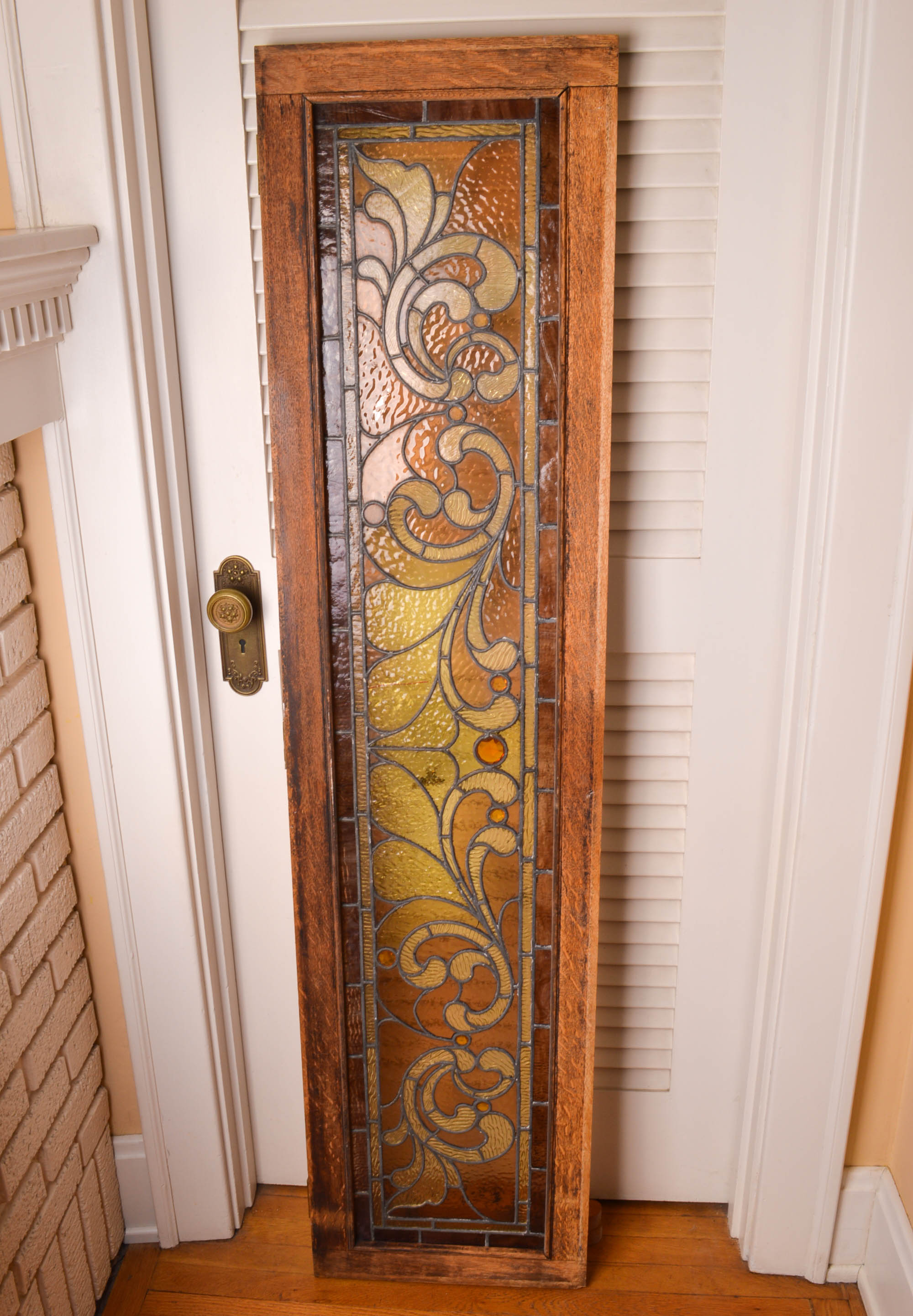 Architectural Salvage Leaded Stained Glass Window