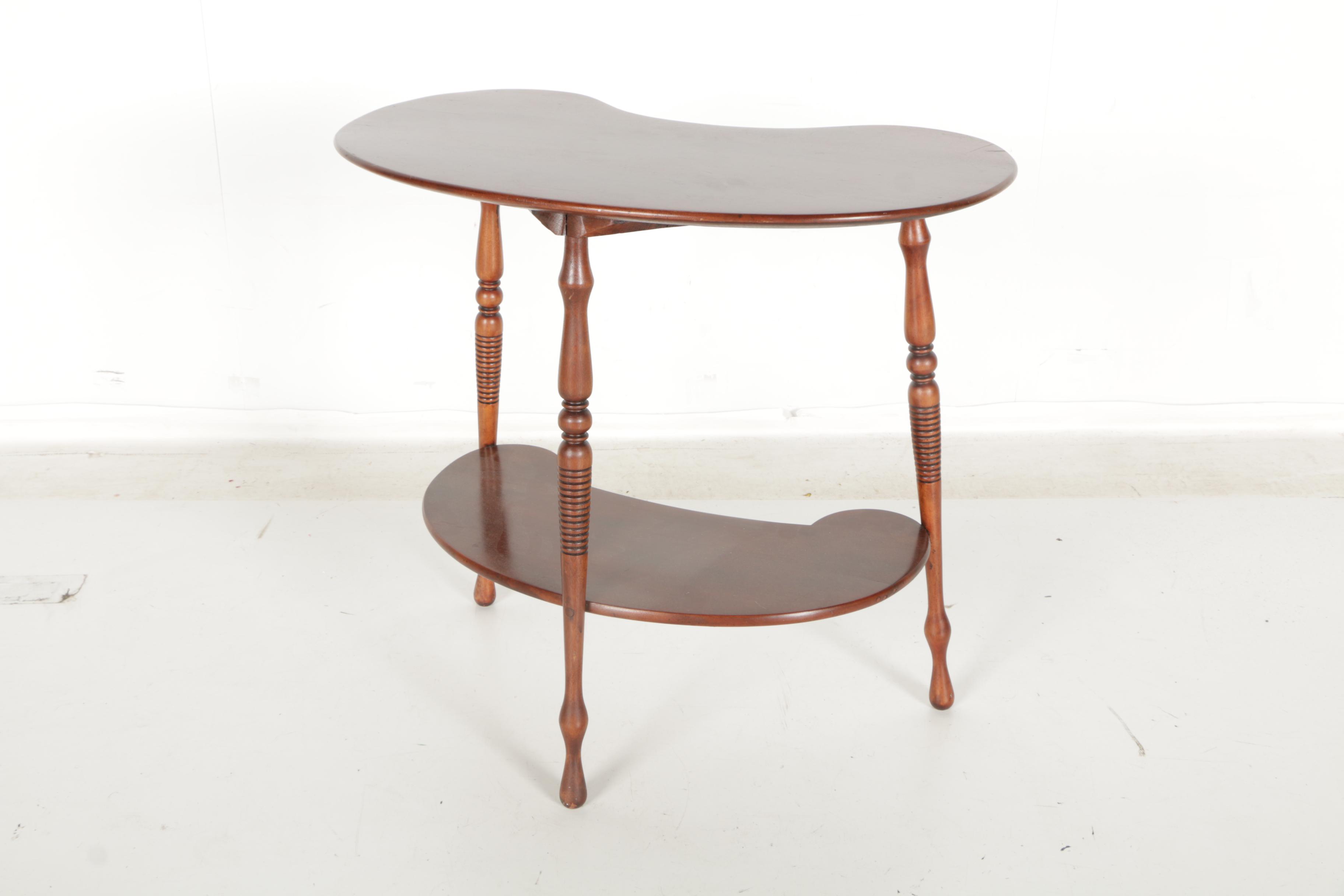 Vintage Reniform Two-Tier Accent Table