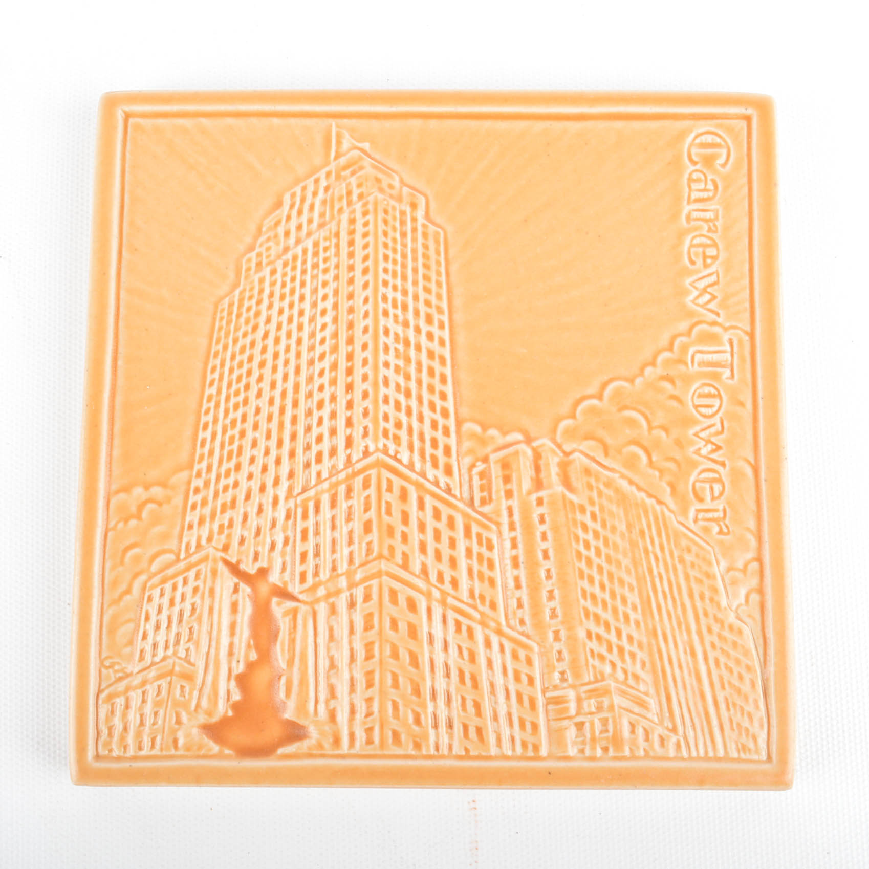 Two Rookwood First Edition Commemorative Tiles With Ornament