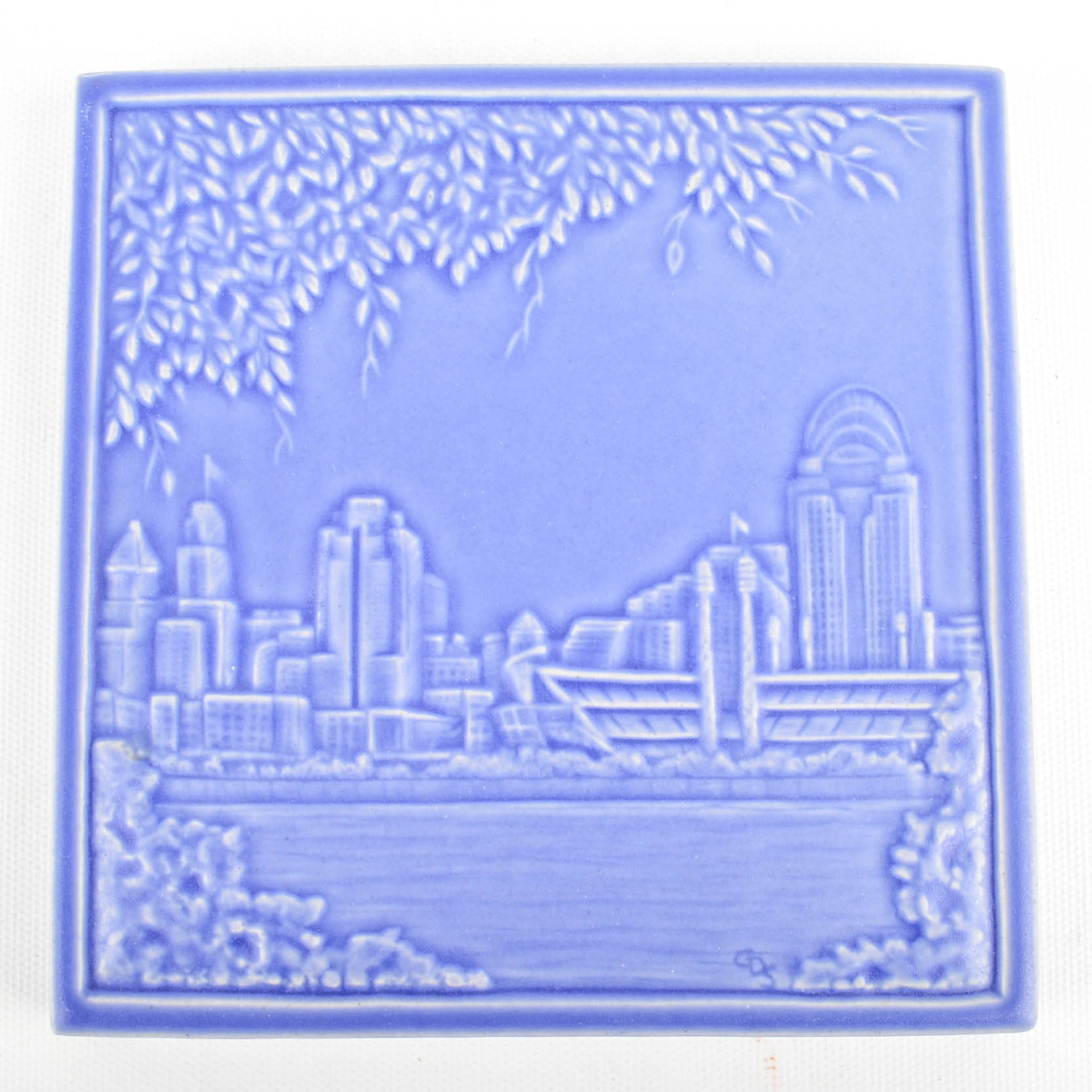 Two Rookwood First Edition Commemorative Tiles With Ornament