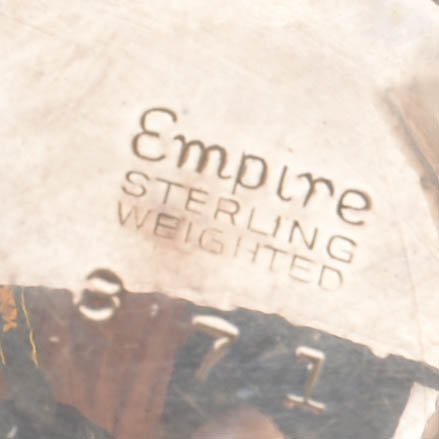 Two Pairs of Weighted Sterling Candleholders Including Hurricanes