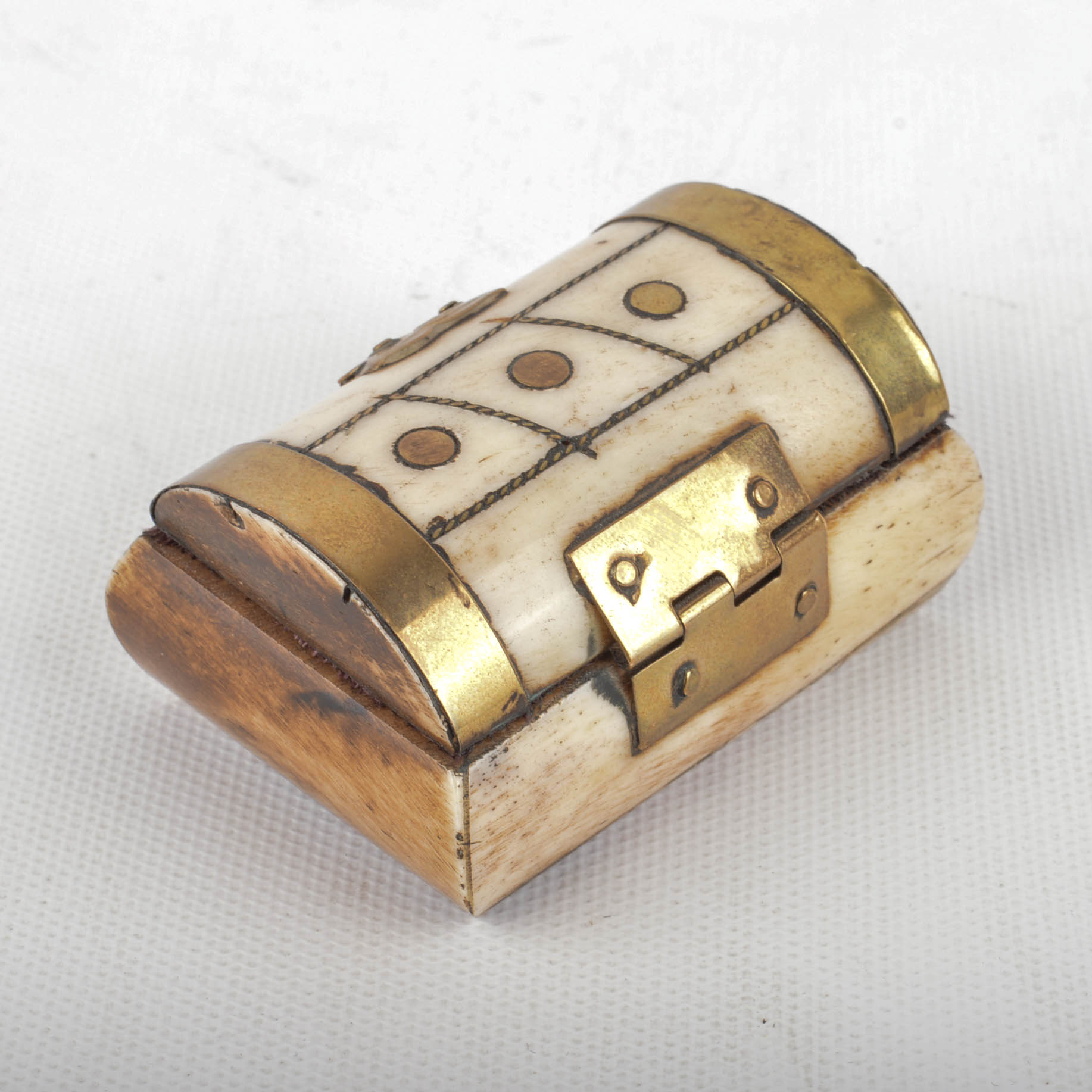 Jewelry Box With Applied Soapstone Carvings and Carved Bone Boxes