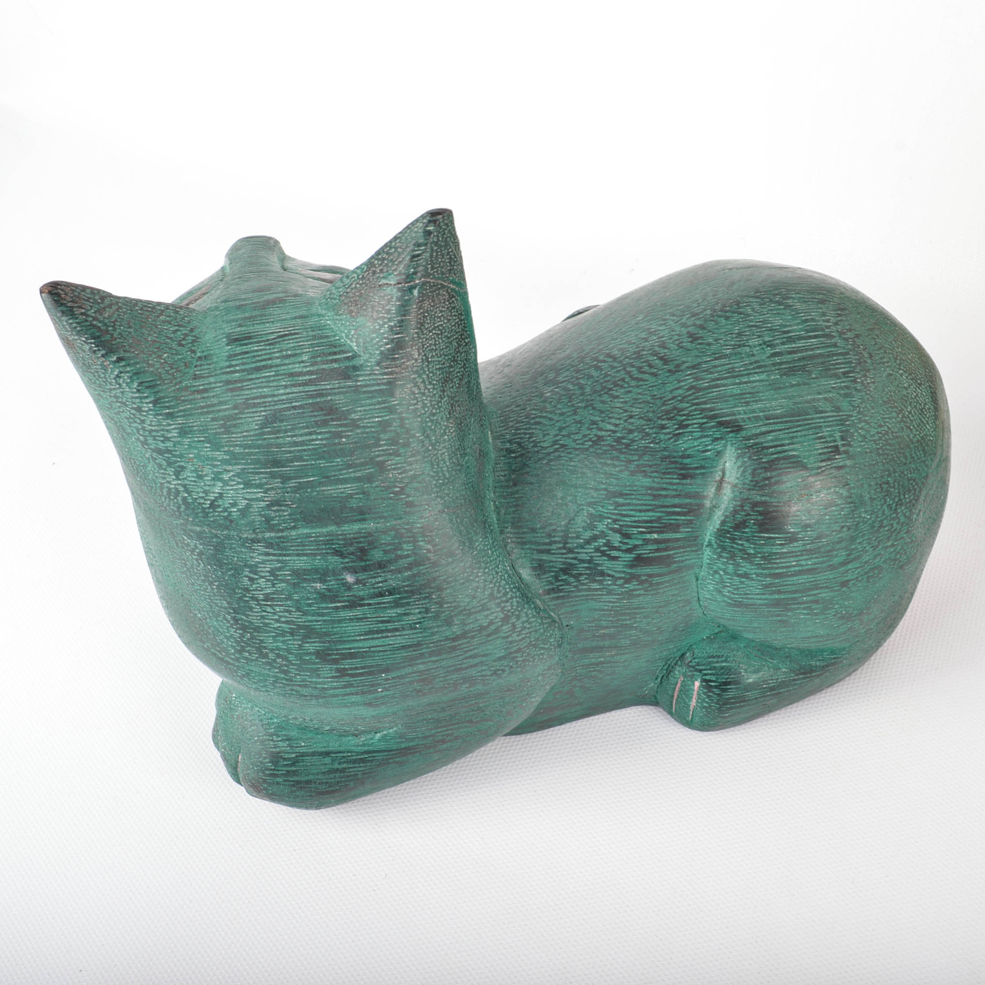 Carved Cat and Mouse Sculptures and Cat-Themed Books