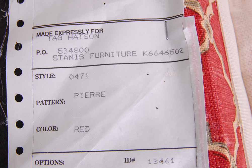 King Hickory Red-Upholstered Armchair and Ottoman