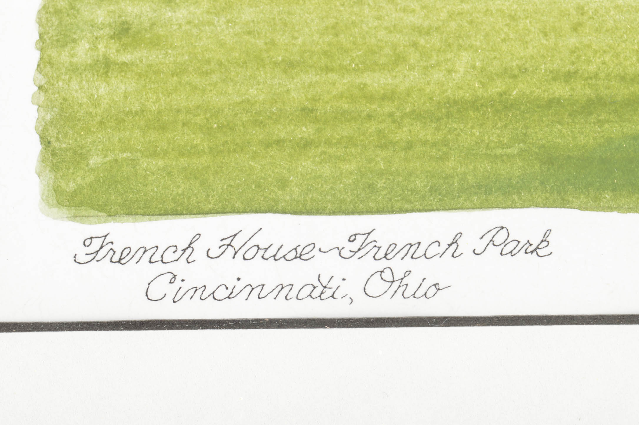 Helen Haberstroh Hand-Tinted Print "French House - French Park"