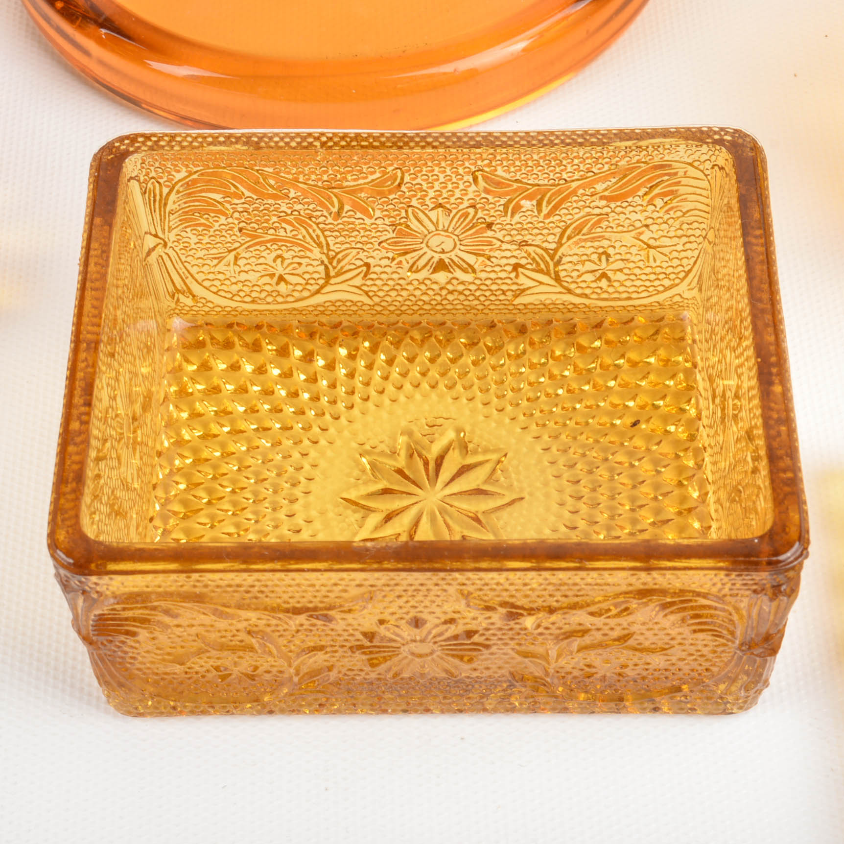 Amber Color Glass Candle Holders And More