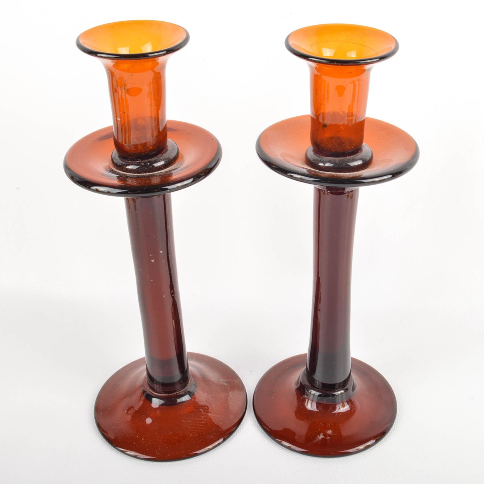 Amber Color Glass Candle Holders And More