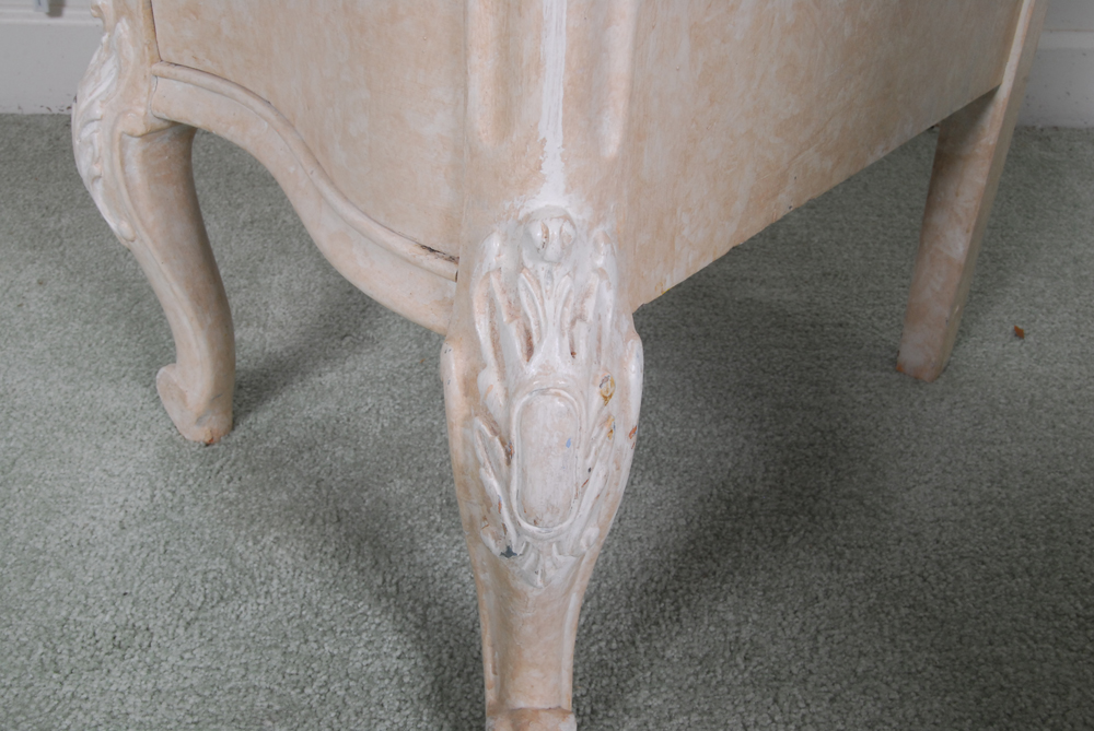 Painted Wooden Desk with Faux Marble Finish