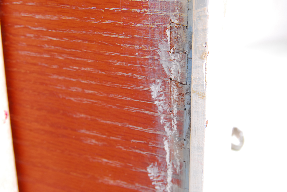 Painted Wooden Desk with Faux Marble Finish