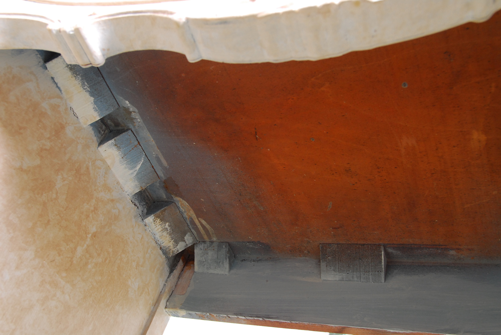 Painted Wooden Desk with Faux Marble Finish