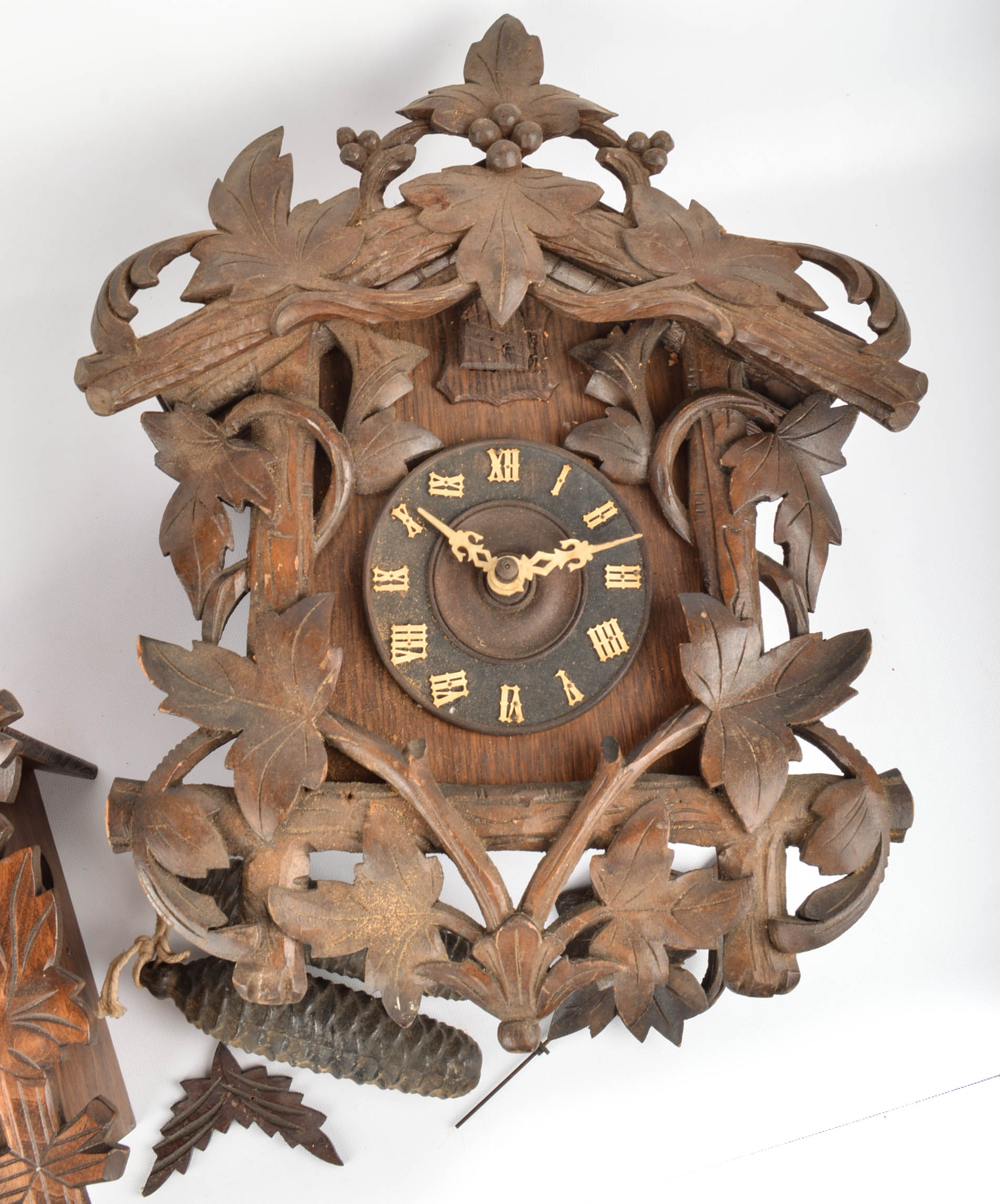Antique and Vintage Wooden Clocks Including Cuckoo Clocks