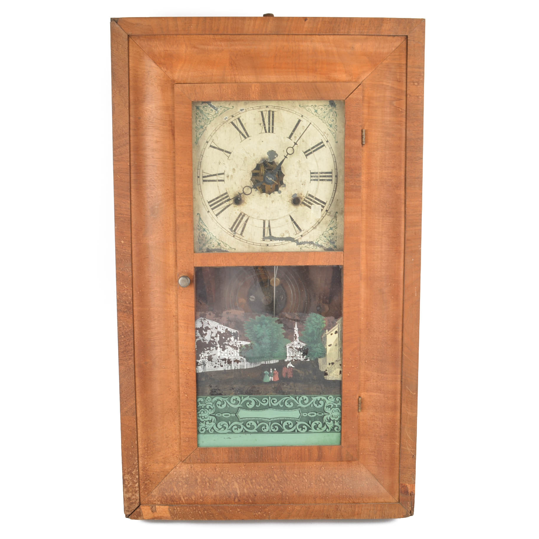 Antique Seth Thomas Ogee Shelf Clock With Reverse Painting