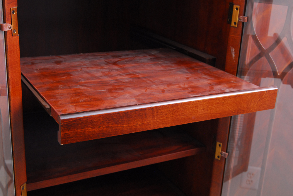 Large Chippendale Style Mahogany Entertainment Armoire