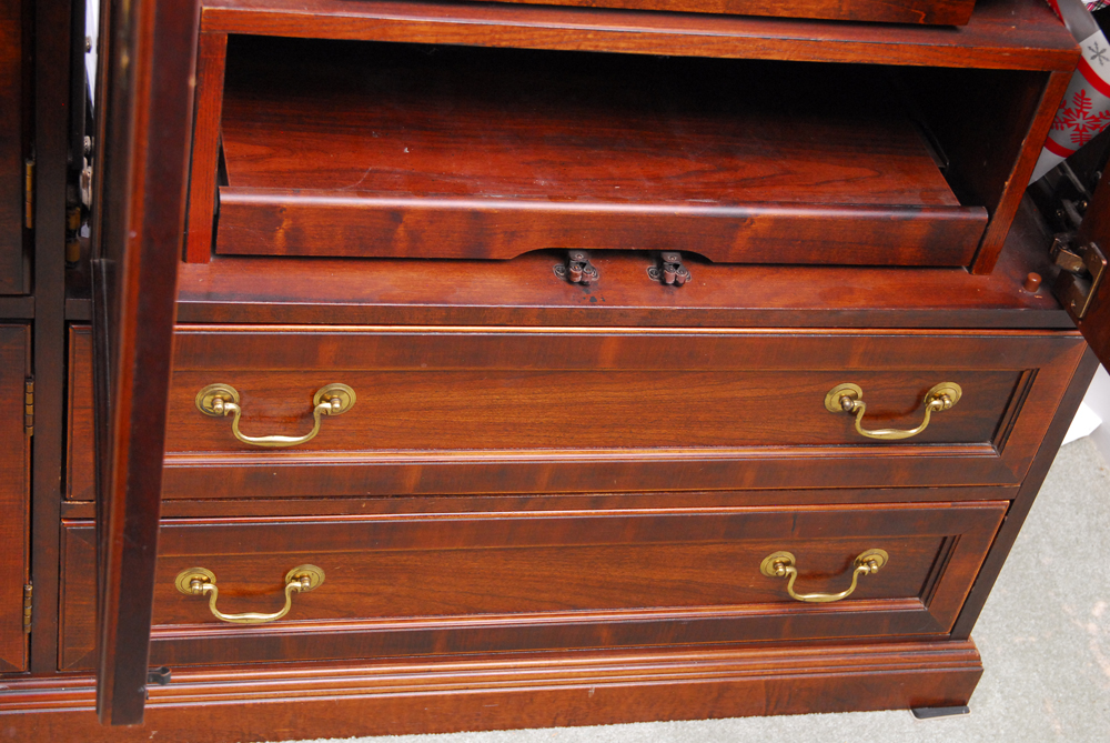 Large Chippendale Style Mahogany Entertainment Armoire