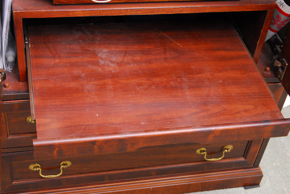 Large Chippendale Style Mahogany Entertainment Armoire