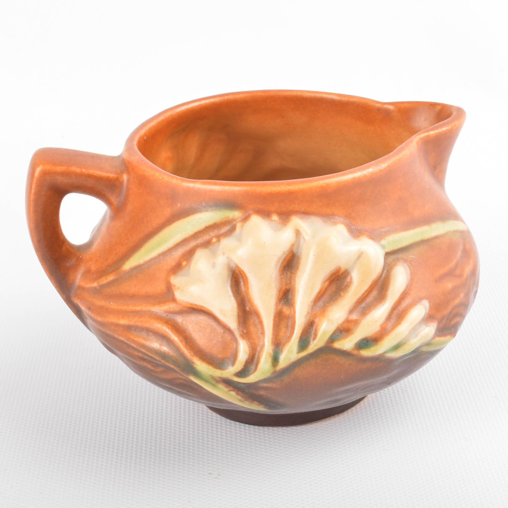 Roseville "Freesia" Tea Service In Tangerine