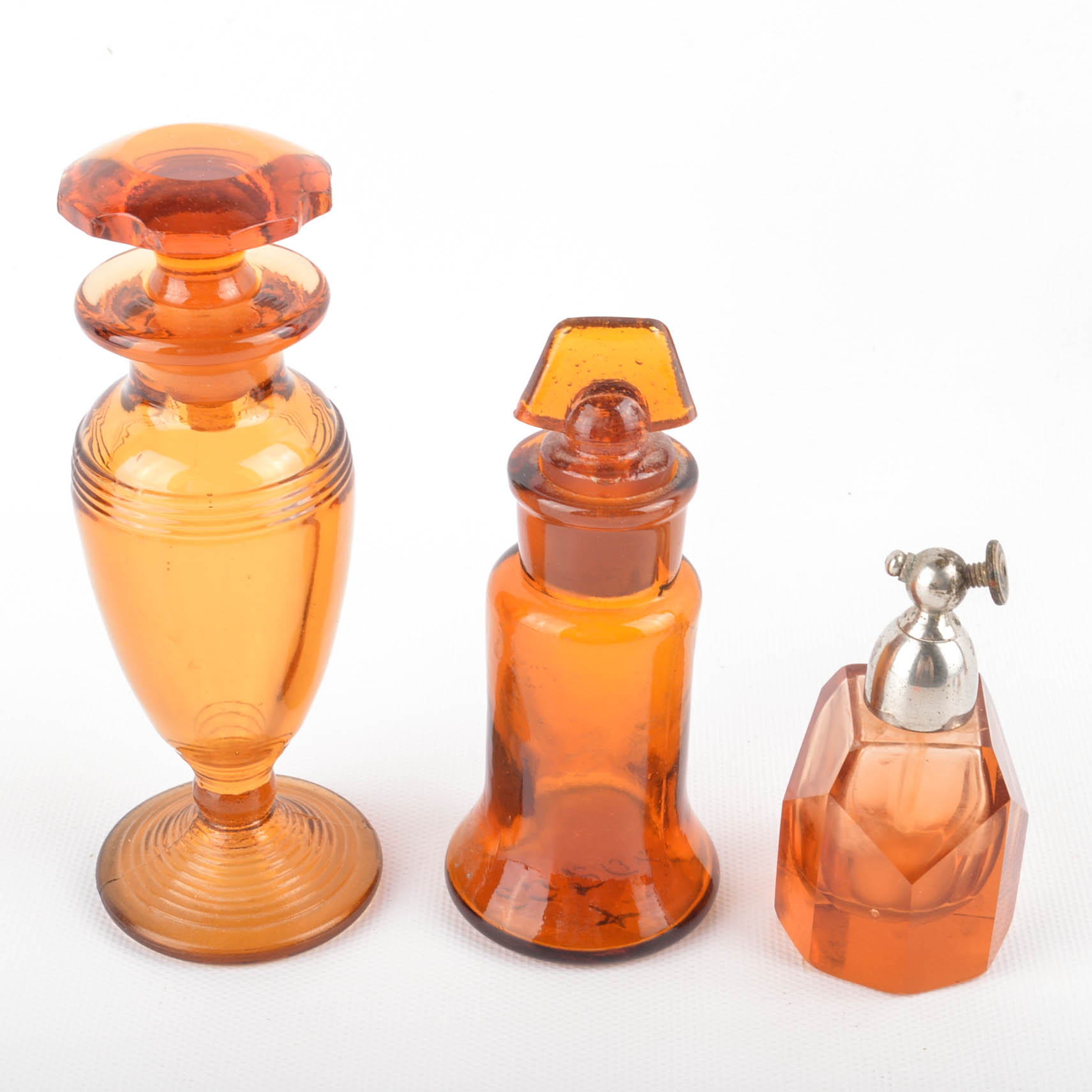 Amber Glass Vanity Accessories