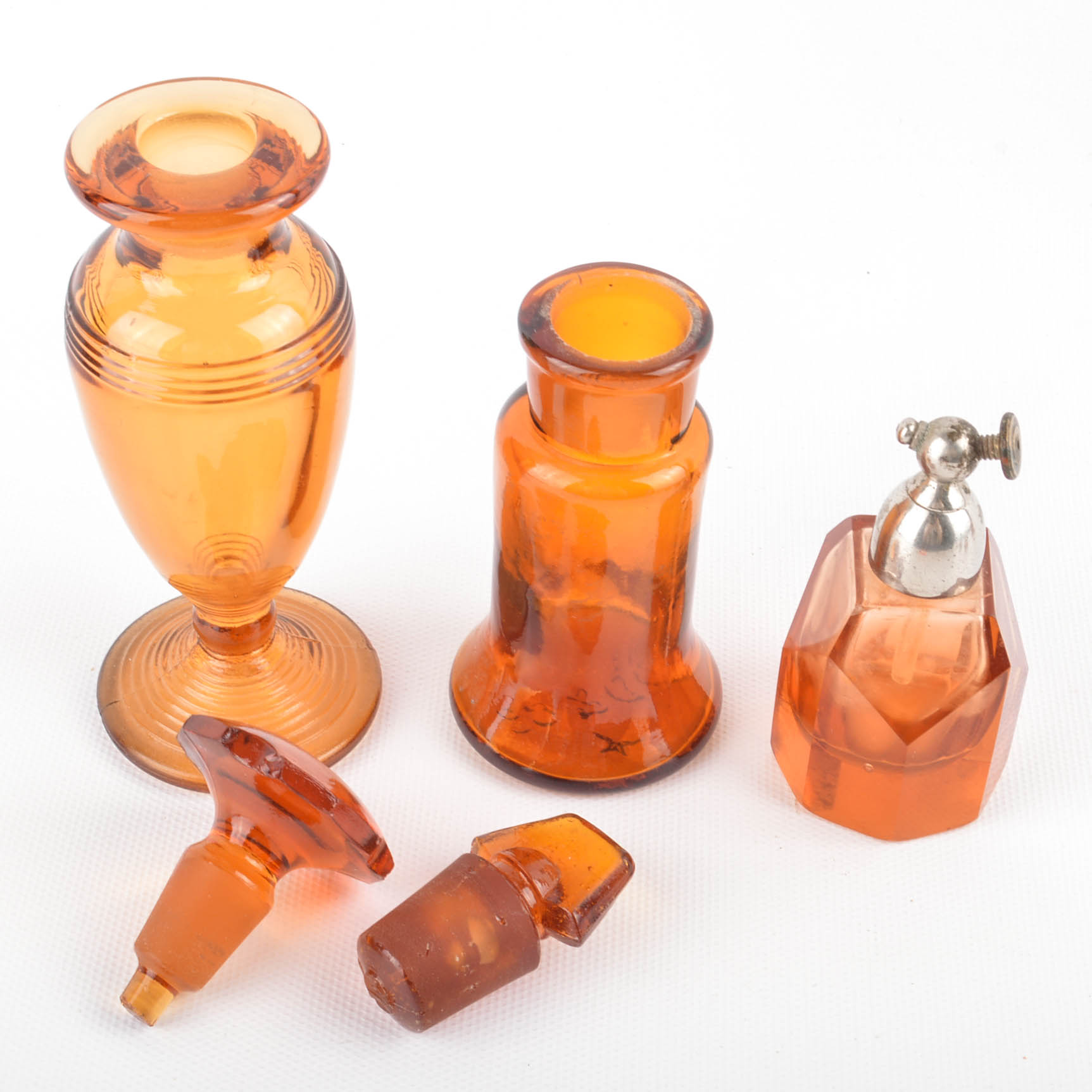 Amber Glass Vanity Accessories