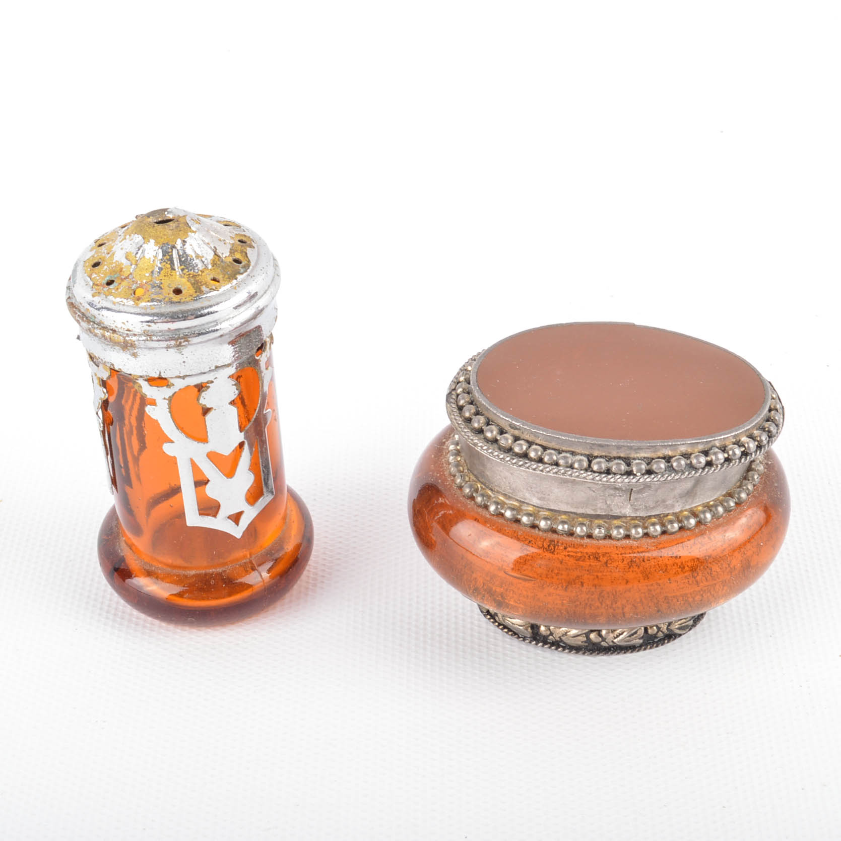 Amber Glass Vanity Accessories