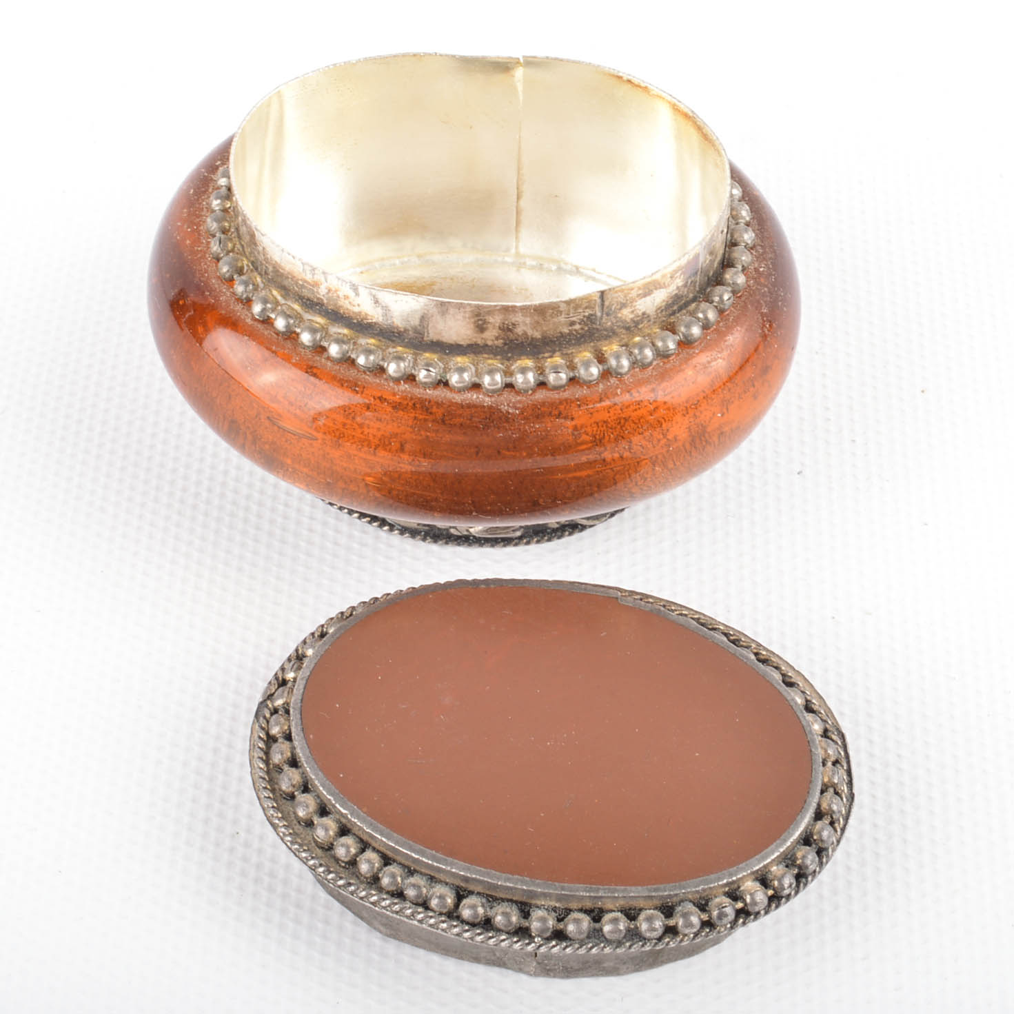 Amber Glass Vanity Accessories