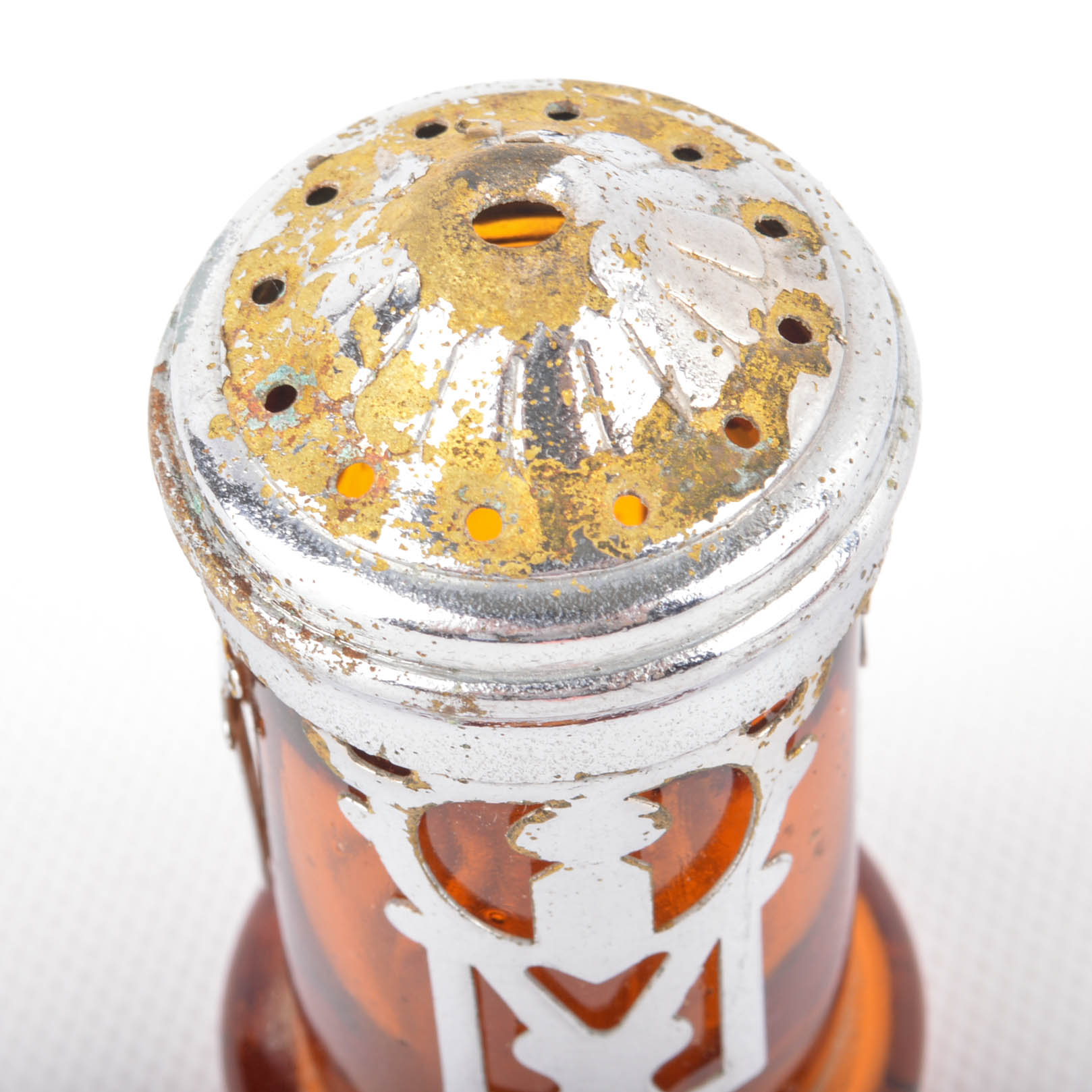 Amber Glass Vanity Accessories