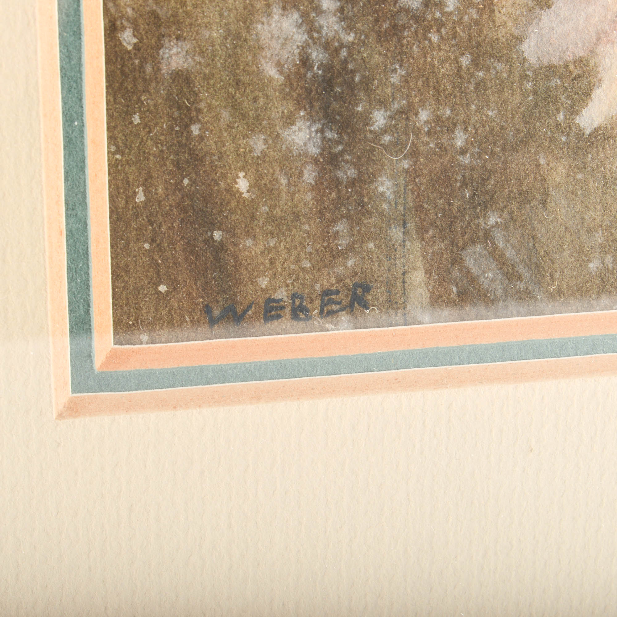 Original Painting on Paper Signed Weber