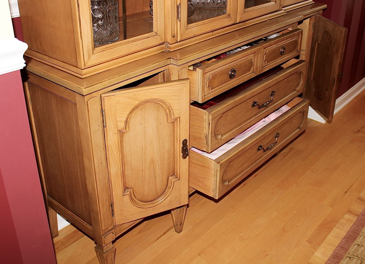 Vintage French Provincial Style China Cabinet