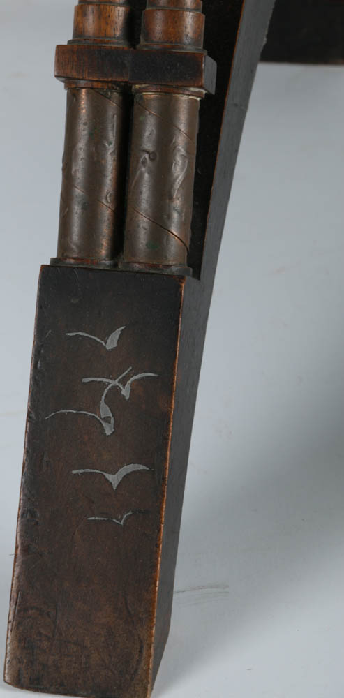 Carlo Bugatti Inlaid Walnut Chair with Vellum Covered Seat